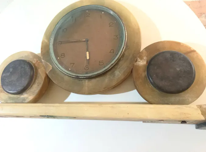 Relógio de Onix antigo de mesa