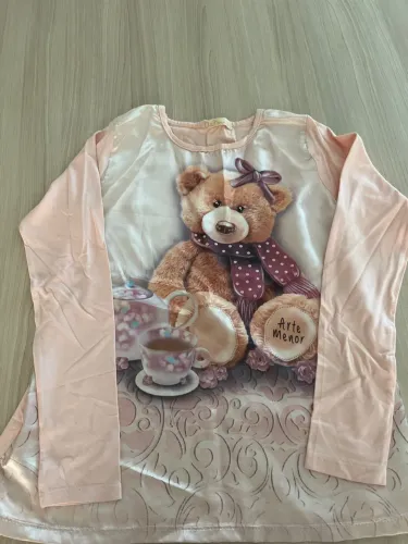 Blusa Manga Longa Salmão Urso tamanho 12