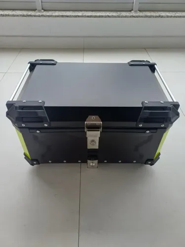 Baú Moto Traseiro 65 Litros Universal Alumínio Anti-roubo (pouco uso)