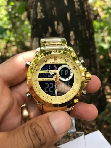 Relógio Masculino Naviforce Dourado- Novo- Na Caixa 