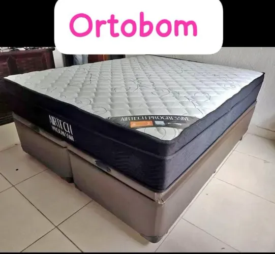  n ovo direito da Fábrica!!Cama Baú + colchão Ortobom Airtech Progressive