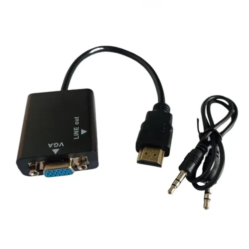 Conversor HDMI para VGA com Áudio - Novo