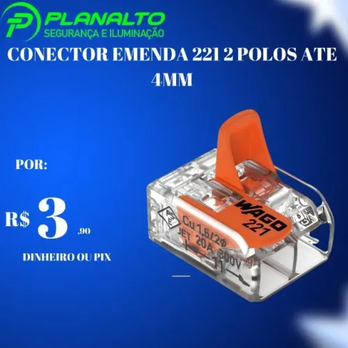 Conector de emenda 221 2 polos 
