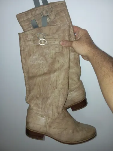 Botas de couro bege gaúcho gaucha