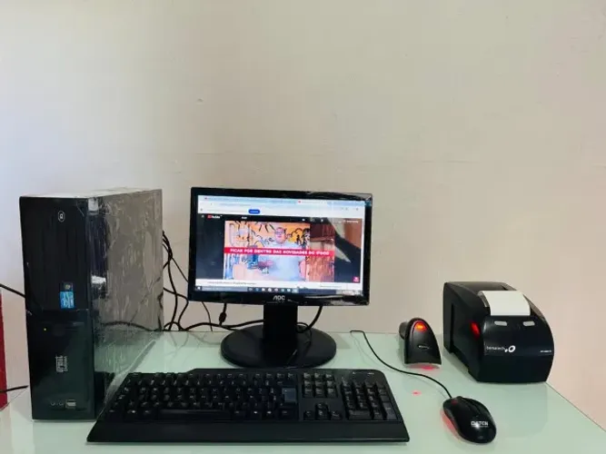 PDV caixa com 1 computador completo, 1 impressora de cupom, pedidos, 1 leitor de codigo