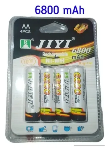 Pilhas AA Recarregáveis JIYI 6800mAh - 4 Unidades