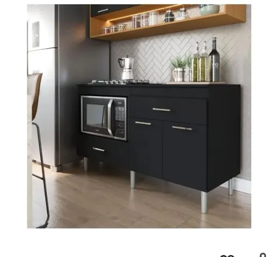 Balcão para cozinha Preto