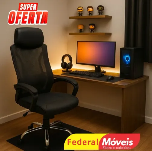 Cadeira Gamer Tela OR Giratória - Ótima opção para estudo e jogos!