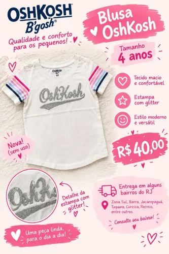 Blusa menina 4 anos Oshkosh