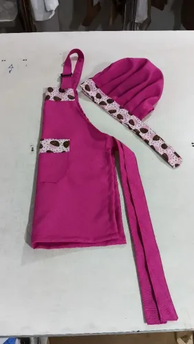Kit avental e touca infantil 
