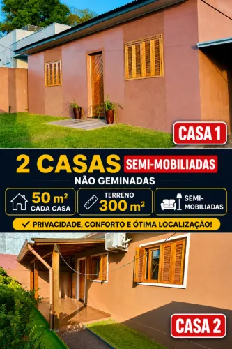 2 casas semi-mobiliadas não geminadas com garagem no mesmo terreno todo cercado