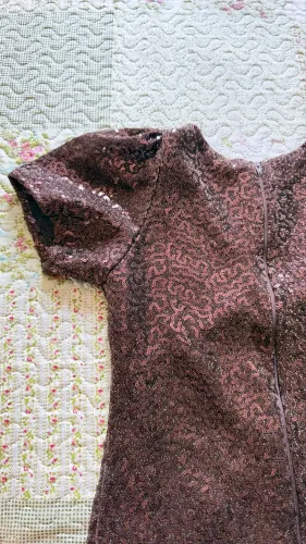Vestido de festa PAÊTE TERRACOTA - Tamanho P