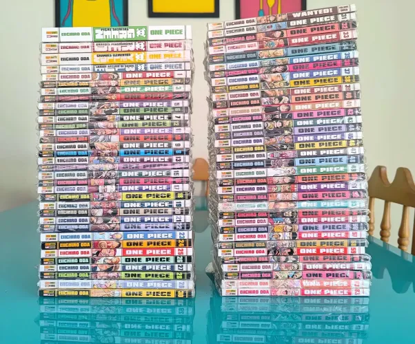 Coleção mangás One Piece ORIGINAIS do 1 ao 63 + Vol. 83, Databooks e OP:Wanted)