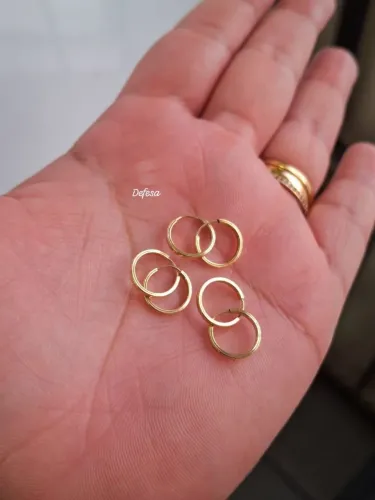 Argola de ouro 18kl com defesa 208,00 reais par