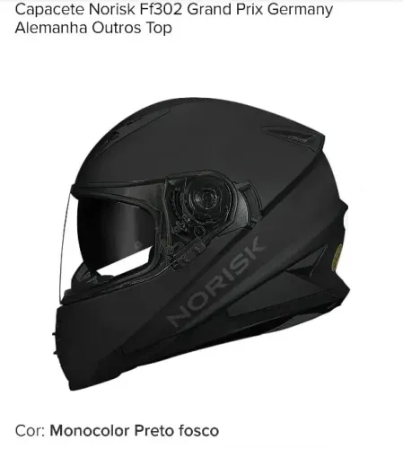 Capacete Novissimo NORISK Grand Pix Germany Alemanha preto fosco ff302
