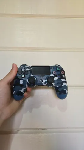 CONTROLE PS4 AZUL CAMUFLADO FUNCIONANDO TUDO E SEM DRIFT