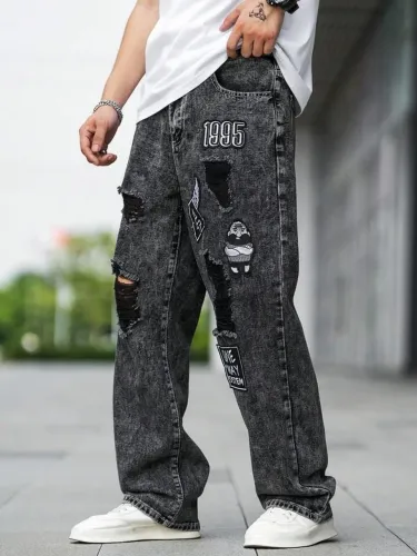 Calça jeans masculina Reta Gallery Fade, Tam. 42, 44, Patch bordado IMPORTADA,NOVA SEM USO