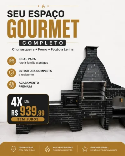 4 EM 1  CHURRASQUEIRA FORNO FOGÃO  E FORNO PIZZA 