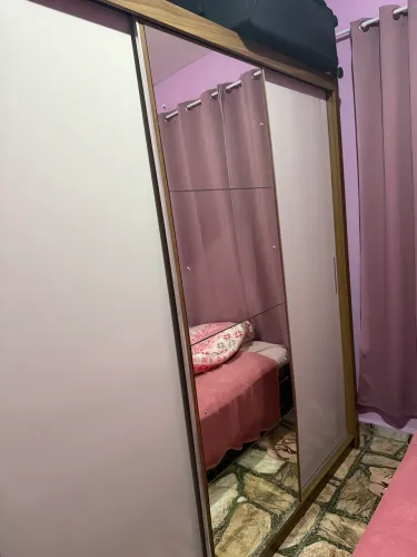 Guarda Roupa de Casal- 3 Portas de Correr com Espelho