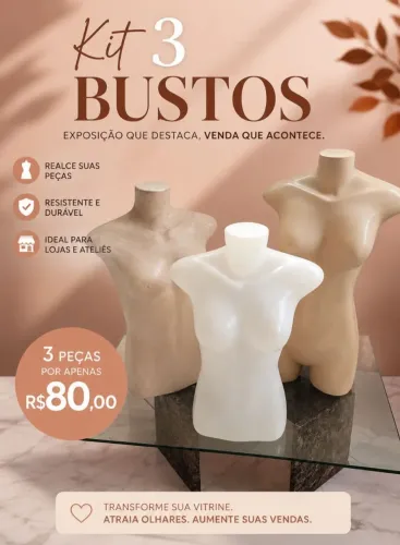 Manequim busto plástico
