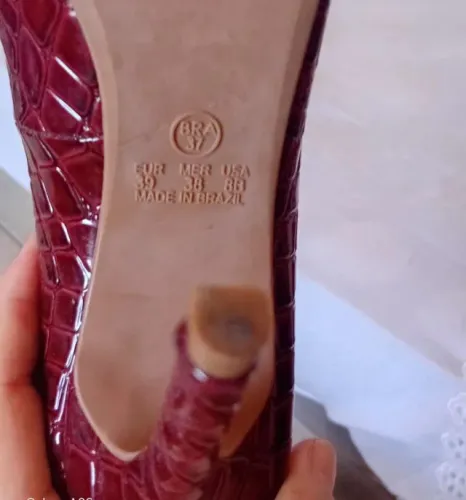 sapato scarpin couro