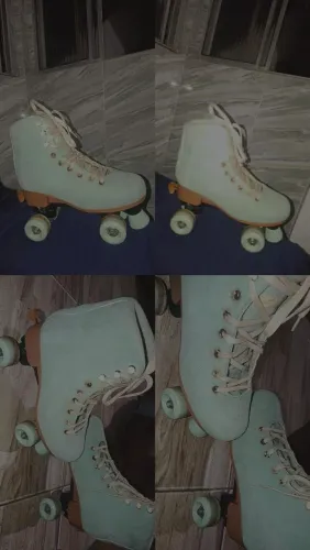 Patins Quad 4 Rodas Verde-água