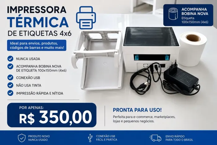 Impressora De Etiqueta Térmica Para Mercado Livre E Shopee