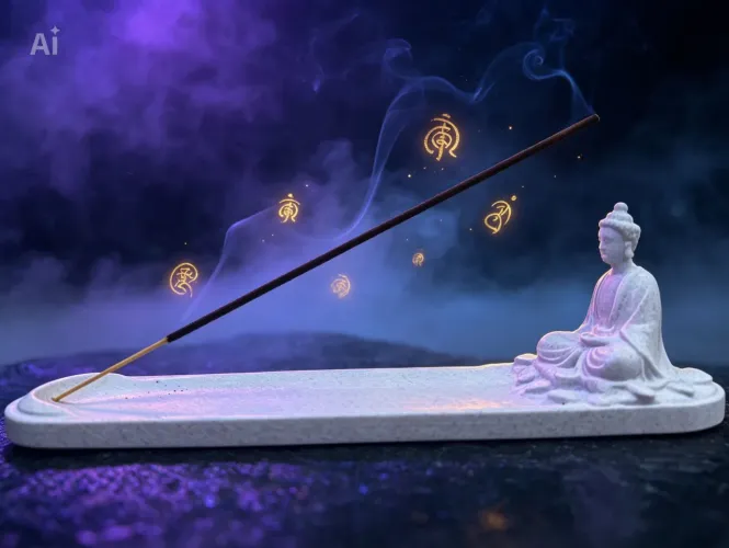 Incensário Buda Zen Decorativo em Impressão 3D -Moderno para Meditação e Relaxamento