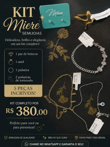 Marca da joias miere kit de jóia vendo separado