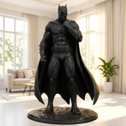 Estatueta Batman Action Figure Premium -  Colecionável Black Edition