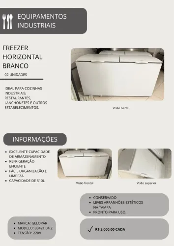 Freezer Horizontal Gelopar 510L