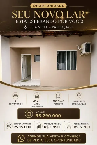 Imóvel para venda tem 45 metros quadrados com 2 quartos em Bela Vista - Palhoça - SC
