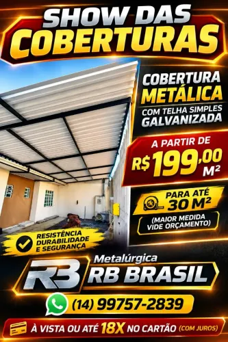 Cobertura metálica garagem ,área gourmet ,lavanderia