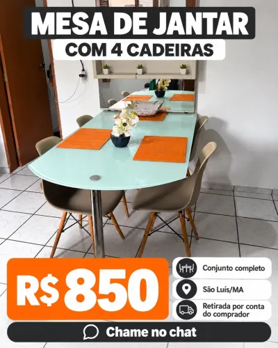 Mesa De Jantar 4 Lugares