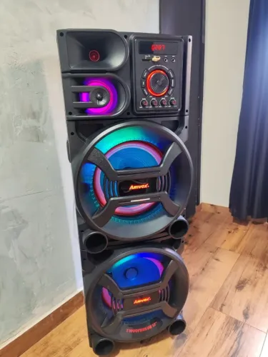 Caixa de som Torre potente Amvox 1500 RMS Falantes de 12 Polegadas