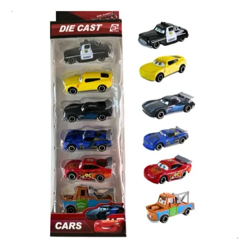 Kit com 6 carrinhos em miniatura do McQueen