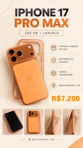 iPhone 17 Pro Max Laranja Semi Novo
