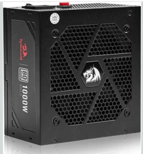 Fonte Redragon RGPS 1000W Preta 80 plus platinum