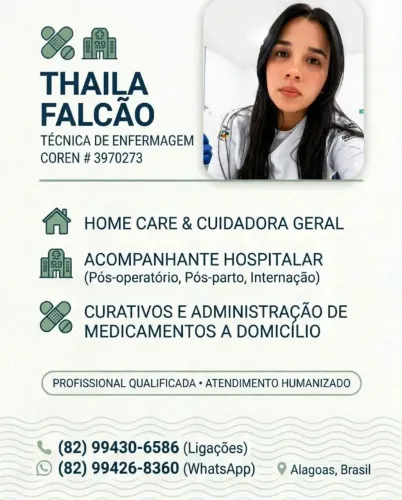 Acompanhante Hospitalar, Cuidadora, Técnica de enfermagem