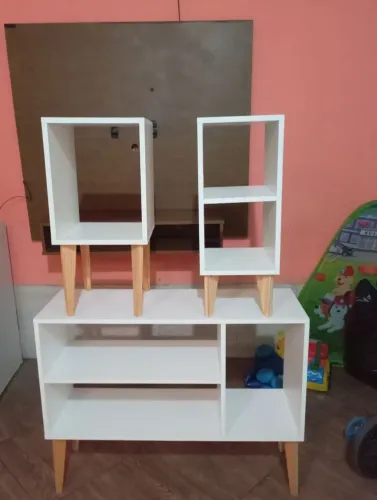 Kit MDF APARADOR+ PAINEL DE TV+ 2 CRIADO MUDO