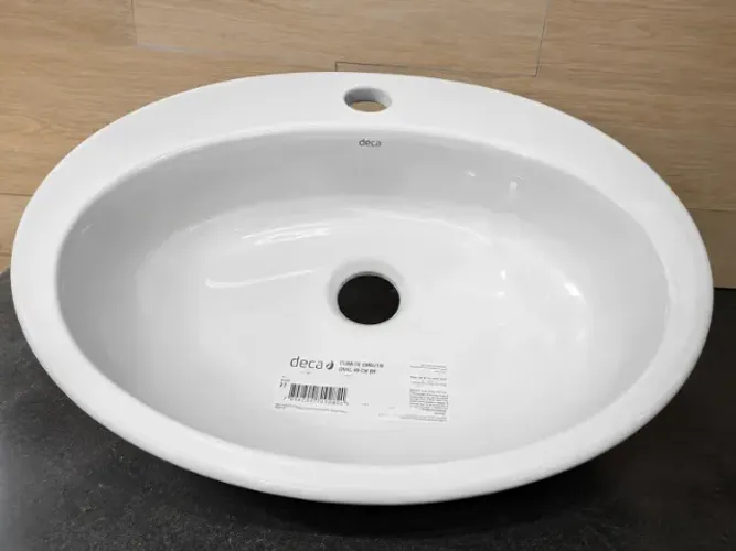 Cuba de Embutir Oval Deca 49cm Branca - Nova