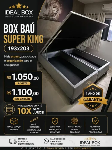BOX BAU SUPER KING 193×203 REFORÇADO