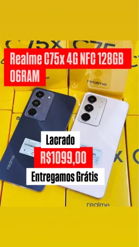 Celular Realme c75x 4G 128/06-Rosa Azul Lacrado Garantia
