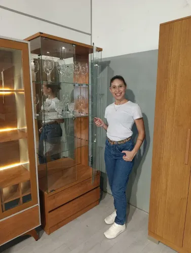 Cristaleira diamante vidro e espelho valor à vista