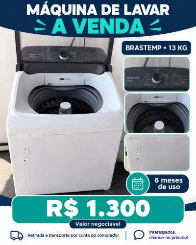 Máquina de Lavar Brastemp usada 6 meses