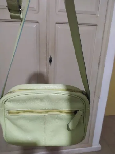 Bolsa de couro verde pistache