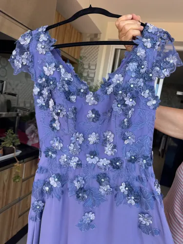 Vestido de festa em crepe de seda