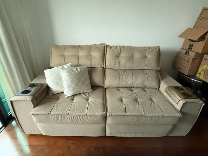 Sofá Konfort House 2,10m retrátil e reclinável