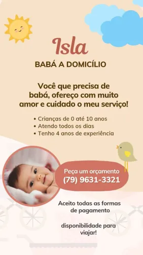 Babá a domicílio!