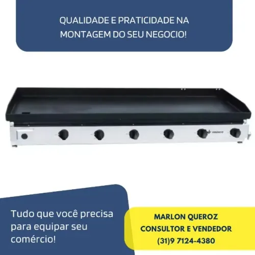 Chapa de Lanches 1,40M Venâncio 6 Queimadores